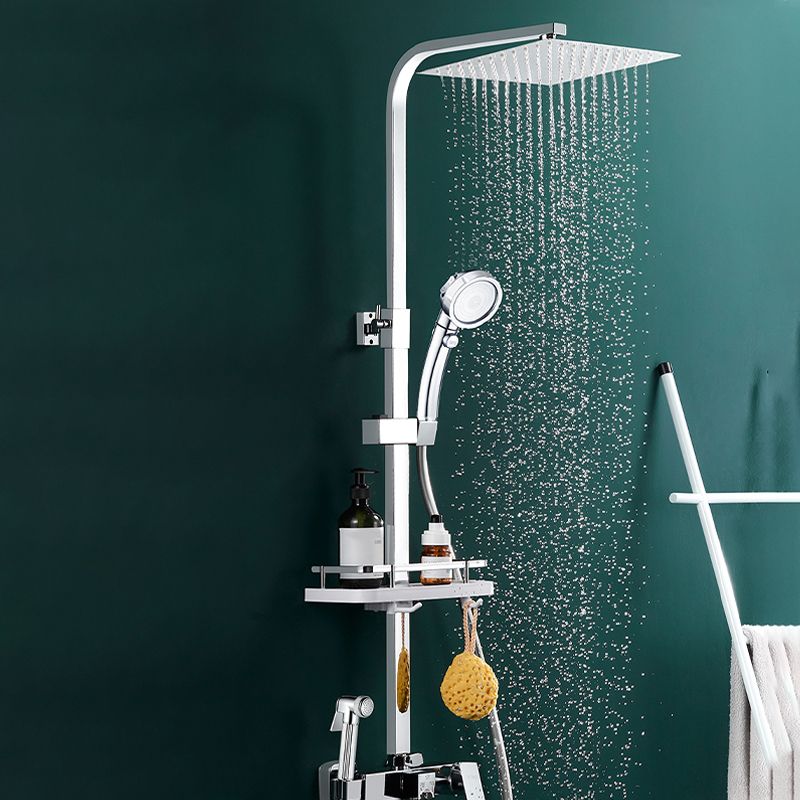 Silver Shower Set Pressurized Shower Head Thermostatic Bathroom Shower Water Faucet Clearhalo 'Bathroom Remodel & Bathroom Fixtures' 'Home Improvement' 'home_improvement' 'home_improvement_shower_faucets' 'Shower Faucets & Systems' 'shower_faucets' 'Showers & Bathtubs Plumbing' 'Showers & Bathtubs' 1200x1200_9a6c9506-4f39-4e2b-9a6a-2651f5d27473