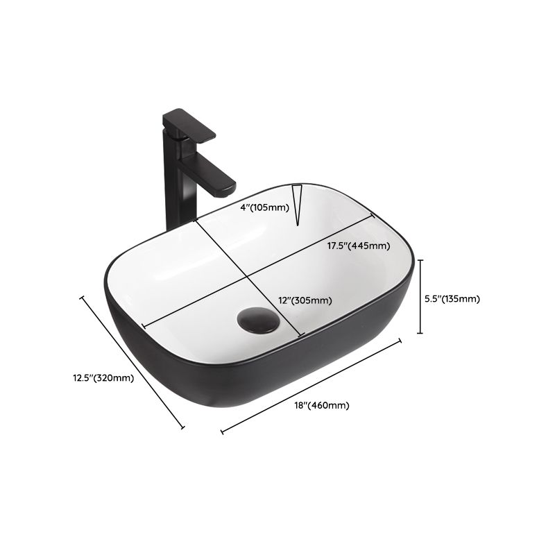 Contemporary Bathroom Sink Porcelain Pop-Up Drain Rectangular Vessel Bathroom Sink Clearhalo 'Bathroom Remodel & Bathroom Fixtures' 'Bathroom Sinks & Faucet Components' 'Bathroom Sinks' 'bathroom_sink' 'Home Improvement' 'home_improvement' 'home_improvement_bathroom_sink' 1200x1200_9a771541-65a8-4d1a-aea7-187cfb1c0a97