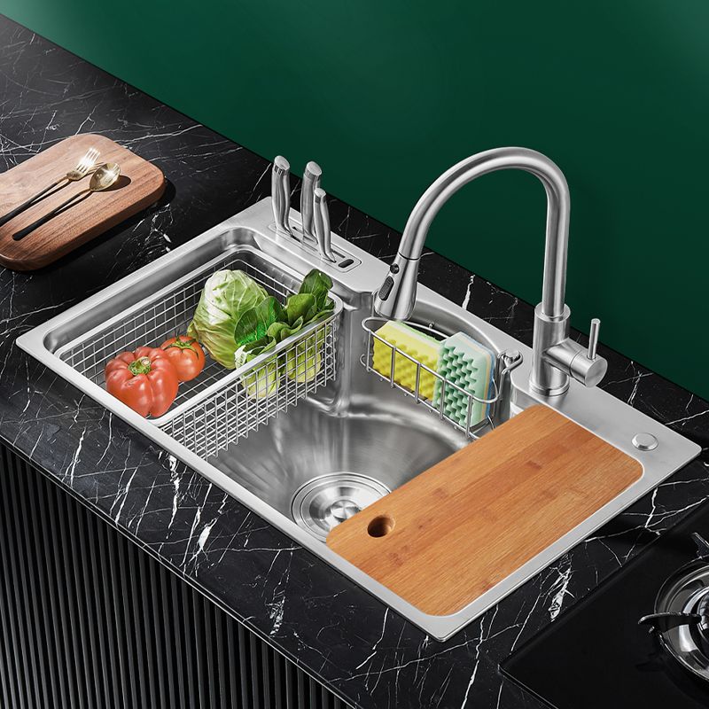 Modern Style Kitchen Sink Dirt Resistant Drop-In Kitchen Sink Clearhalo 'Home Improvement' 'home_improvement' 'home_improvement_kitchen_sinks' 'Kitchen Remodel & Kitchen Fixtures' 'Kitchen Sinks & Faucet Components' 'Kitchen Sinks' 'kitchen_sinks' 1200x1200_9a80dbcb-50fa-4c51-812d-ba1f4a9c32ec