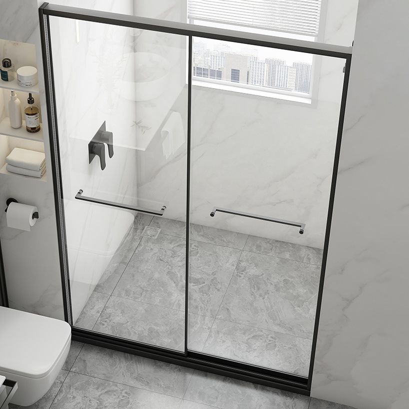 Transparent Tempered Shower Bath Door Double Sliding Framed Shower Doors Clearhalo 'Bathroom Remodel & Bathroom Fixtures' 'Home Improvement' 'home_improvement' 'home_improvement_shower_tub_doors' 'Shower and Tub Doors' 'shower_tub_doors' 'Showers & Bathtubs' 1200x1200_9a84fa7d-2928-4390-897c-f41661d8b5a7