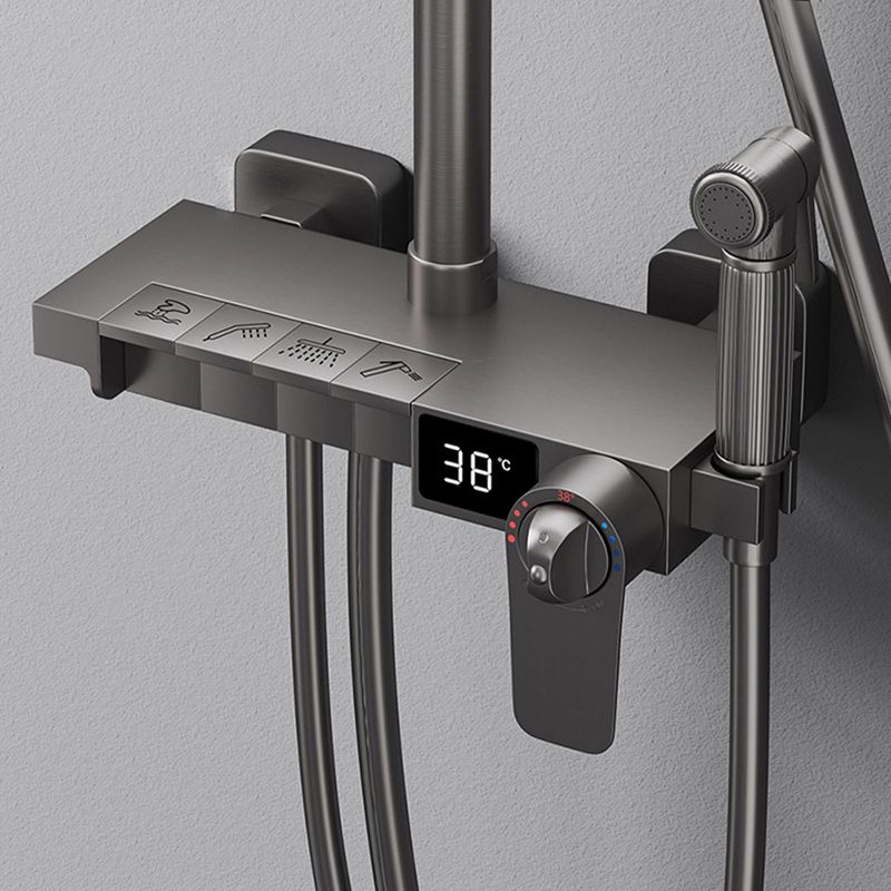 Modern Style Shower System Copper Spot Resist Wall Mounted Shower System Clearhalo 'Bathroom Remodel & Bathroom Fixtures' 'Home Improvement' 'home_improvement' 'home_improvement_shower_faucets' 'Shower Faucets & Systems' 'shower_faucets' 'Showers & Bathtubs Plumbing' 'Showers & Bathtubs' 1200x1200_9a8542b6-1f79-4635-b9e4-62ed8a67b558