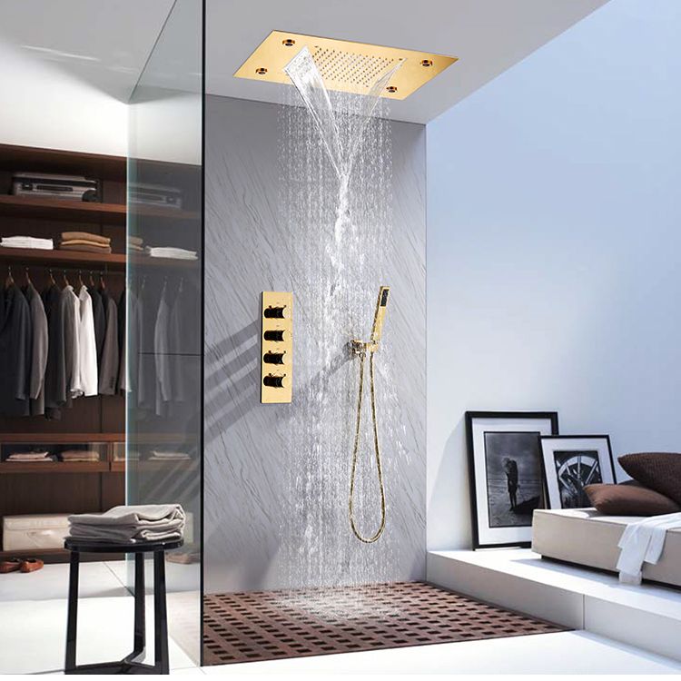 Ceiling Mounted Shower System Raining Jet Handheld Shower Head Shower System Clearhalo 'Bathroom Remodel & Bathroom Fixtures' 'Home Improvement' 'home_improvement' 'home_improvement_shower_faucets' 'Shower Faucets & Systems' 'shower_faucets' 'Showers & Bathtubs Plumbing' 'Showers & Bathtubs' 1200x1200_9ab722f4-893c-46ff-bf8b-761c72723e7e