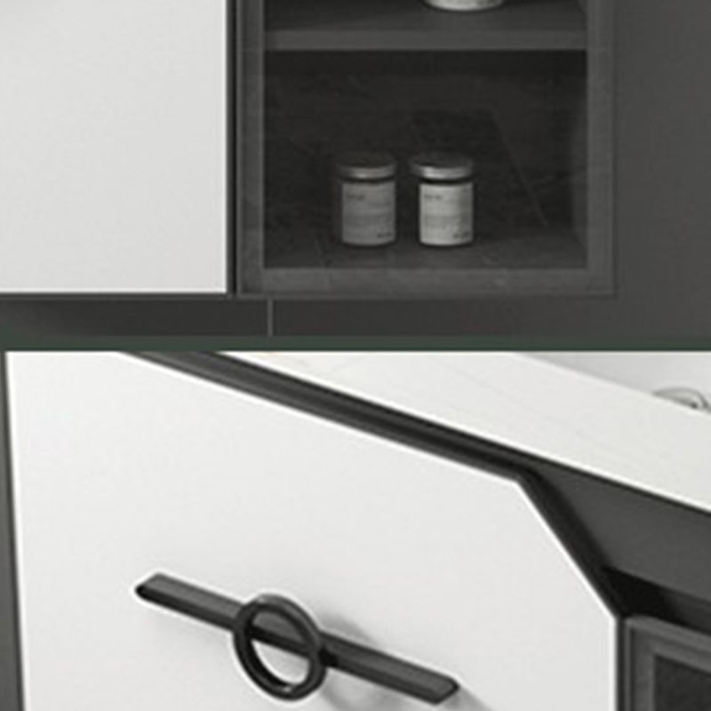 Metal Frame Bath Vanity Mirror Rectangle Wall Mount Single Sink Bathroom Vanity Set Clearhalo 'Bathroom Remodel & Bathroom Fixtures' 'Bathroom Vanities' 'bathroom_vanities' 'Home Improvement' 'home_improvement' 'home_improvement_bathroom_vanities' 1200x1200_9ab73231-2fcc-4fb2-85cc-50e38e04ea7d