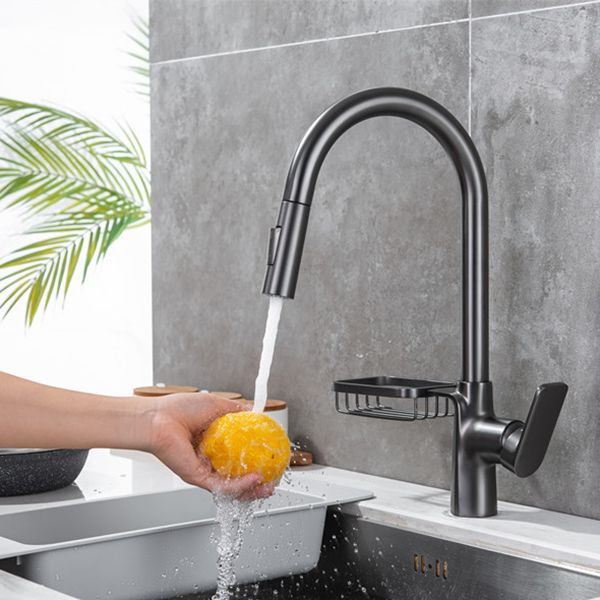 Modern Pull Down Kitchen Faucet Single Handle Faucet with Pull Out Sprayer Clearhalo 'Home Improvement' 'home_improvement' 'home_improvement_kitchen_faucets' 'Kitchen Faucets' 'Kitchen Remodel & Kitchen Fixtures' 'Kitchen Sinks & Faucet Components' 'kitchen_faucets' 1200x1200_9abb0da1-f996-498a-9df7-737ca61164ed