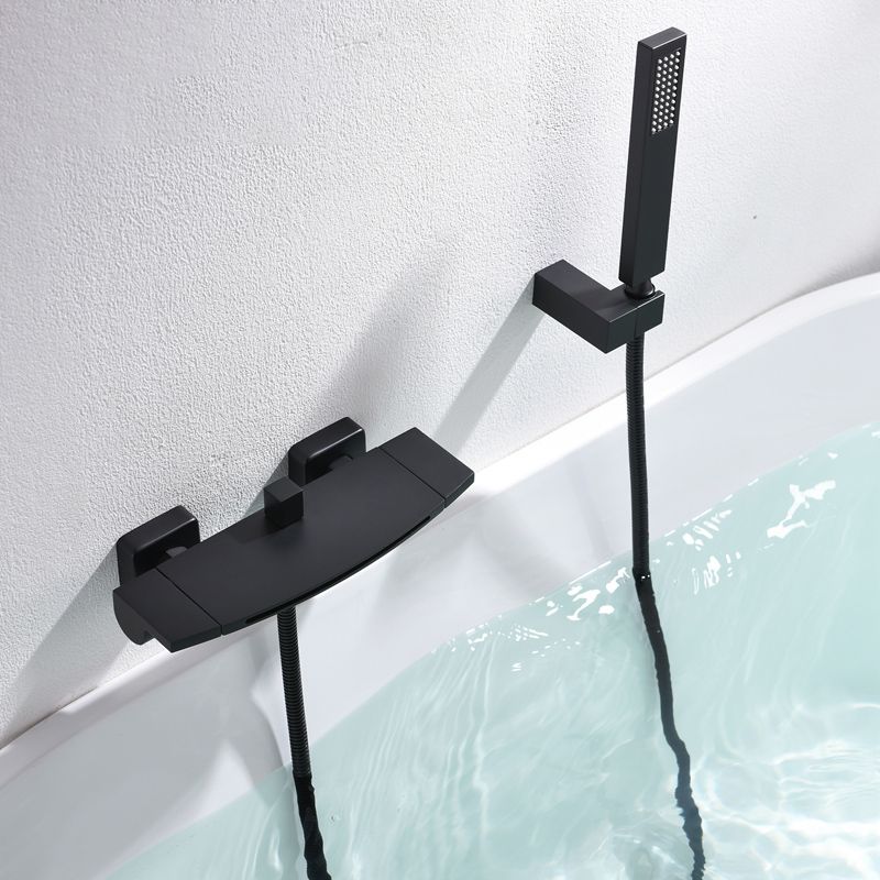 Bath Faucet Trim Solid Color Wall Mounted Waterfall Bathroom Faucet Clearhalo 'Bathroom Remodel & Bathroom Fixtures' 'Bathtub Faucets' 'bathtub_faucets' 'Home Improvement' 'home_improvement' 'home_improvement_bathtub_faucets' 1200x1200_9ae17326-717b-4f63-921d-836f7b520138