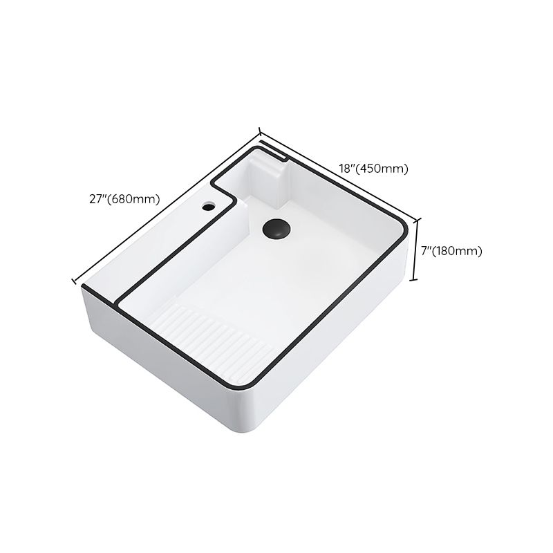 Porcelain Trough Bathroom Sink Traditional Trough Bathroom Sink With Basin Clearhalo 'Bathroom Remodel & Bathroom Fixtures' 'Bathroom Sinks & Faucet Components' 'Bathroom Sinks' 'bathroom_sink' 'Home Improvement' 'home_improvement' 'home_improvement_bathroom_sink' 1200x1200_9ae3734d-7f28-4824-9359-60d137994bd9