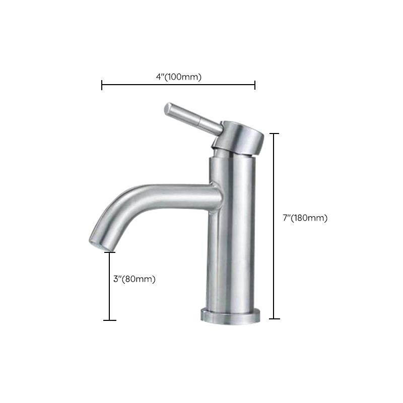 Stainless Steel Bathroom Faucet Chrome Lever Handle Sink Faucet with 1 Hole Clearhalo 'Bathroom Remodel & Bathroom Fixtures' 'Bathroom Sink Faucets' 'Bathroom Sinks & Faucet Components' 'bathroom_sink_faucets' 'Home Improvement' 'home_improvement' 'home_improvement_bathroom_sink_faucets' 1200x1200_9ae7e691-15cb-407a-a948-a5b82ecc8cd6