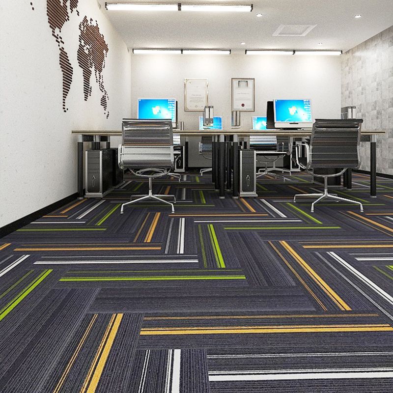 Loose Lay Carpet Tiles Ombre Print Fade Resistant Carpet Tiles - Clearhalo