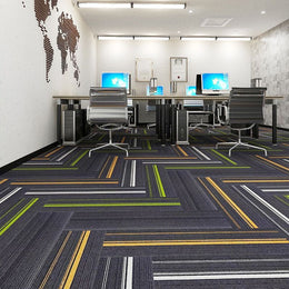 Loose Lay Carpet Tiles Ombre Print Fade Resistant Carpet Tiles - Clearhalo