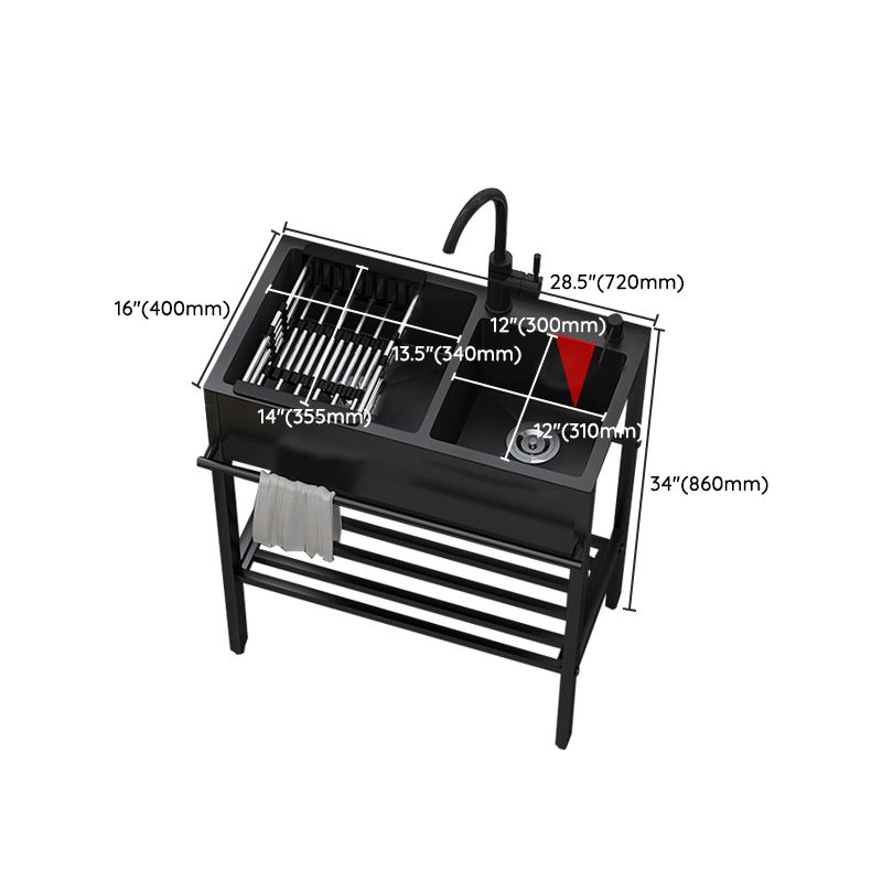 Modern Style Kitchen Sink All-in-one Black Kitchen Sink with Drain Assembly Clearhalo 'Home Improvement' 'home_improvement' 'home_improvement_kitchen_sinks' 'Kitchen Remodel & Kitchen Fixtures' 'Kitchen Sinks & Faucet Components' 'Kitchen Sinks' 'kitchen_sinks' 1200x1200_9af070c3-5f37-4b02-8dda-812d1ec030ce