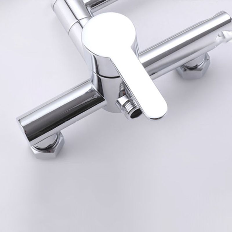 Wall Mounted Metal Tub Filler Low Arc Waterfall Bathroom Faucet with Hose Clearhalo 'Bathroom Remodel & Bathroom Fixtures' 'Bathtub Faucets' 'bathtub_faucets' 'Home Improvement' 'home_improvement' 'home_improvement_bathtub_faucets' 1200x1200_9af46924-e9ca-4138-9a81-e96c3557debf