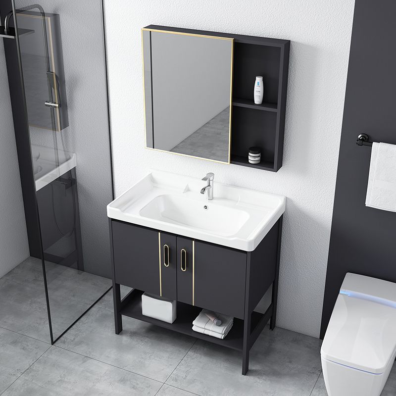 Bathroom Sink Vanity Rectangle Freestanding Mirror Standalone Cabinet Bath Vanity Clearhalo 'Bathroom Remodel & Bathroom Fixtures' 'Bathroom Vanities' 'bathroom_vanities' 'Home Improvement' 'home_improvement' 'home_improvement_bathroom_vanities' 1200x1200_9b392d08-d595-4434-b3cc-6c702c830adf