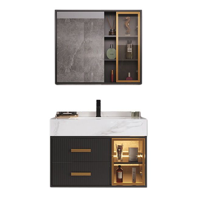 Modern Wall Mount Bathroom Vanity Set with Faucet Mirror Sink Clearhalo 'Bathroom Remodel & Bathroom Fixtures' 'Bathroom Vanities' 'bathroom_vanities' 'Home Improvement' 'home_improvement' 'home_improvement_bathroom_vanities' 1200x1200_9b40d2c4-ec25-401a-8d3f-2fb2d36a2969