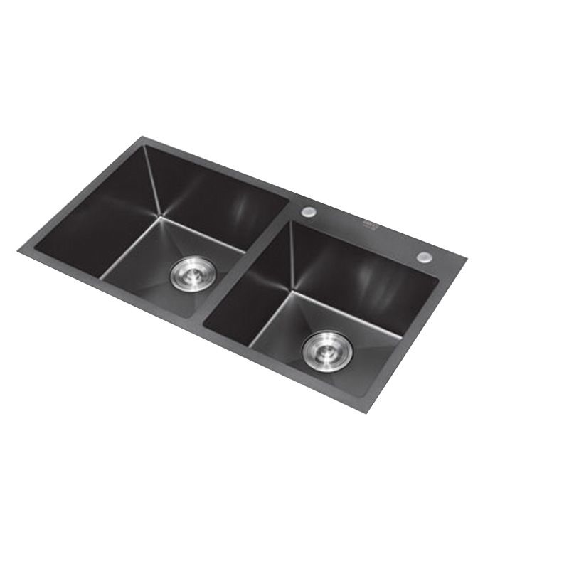 Classic Style Kitchen Sink Stainless Steel Kitchen Double Sink with Drain Strainer Kit Clearhalo 'Home Improvement' 'home_improvement' 'home_improvement_kitchen_sinks' 'Kitchen Remodel & Kitchen Fixtures' 'Kitchen Sinks & Faucet Components' 'Kitchen Sinks' 'kitchen_sinks' 1200x1200_9b449f83-78f9-45b5-a835-44d18d347d9d