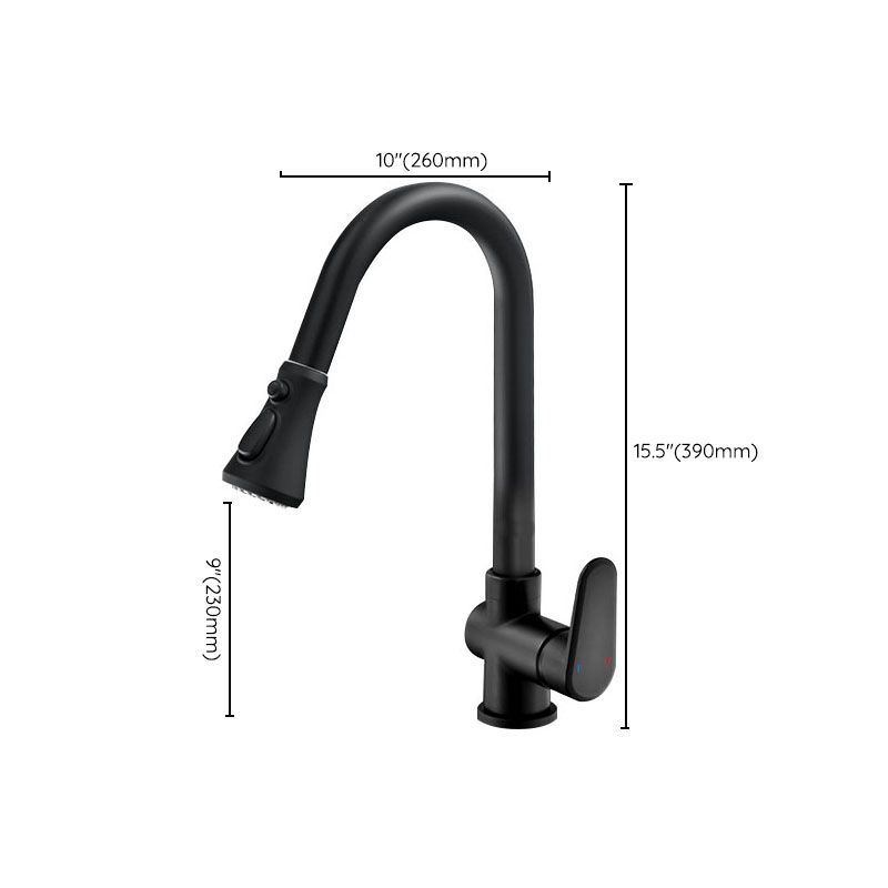 Gooseneck Kitchen Bar Faucet Swivel Spout No Sensor Bar Faucet with Pull down Sprayer Clearhalo 'Home Improvement' 'home_improvement' 'home_improvement_kitchen_faucets' 'Kitchen Faucets' 'Kitchen Remodel & Kitchen Fixtures' 'Kitchen Sinks & Faucet Components' 'kitchen_faucets' 1200x1200_9b51d2aa-555c-4c95-bd00-588b48c93f93