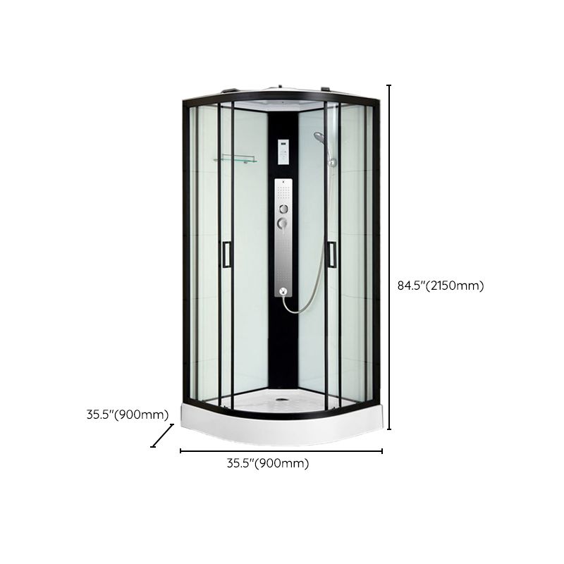 Black Framed Shower Enclosure Double Sliding Round Shower Stall Clearhalo 'Bathroom Remodel & Bathroom Fixtures' 'Home Improvement' 'home_improvement' 'home_improvement_shower_stalls_enclosures' 'Shower Stalls & Enclosures' 'shower_stalls_enclosures' 'Showers & Bathtubs' 1200x1200_9b68b27a-a47e-4600-a7c9-f33db89d3a8e