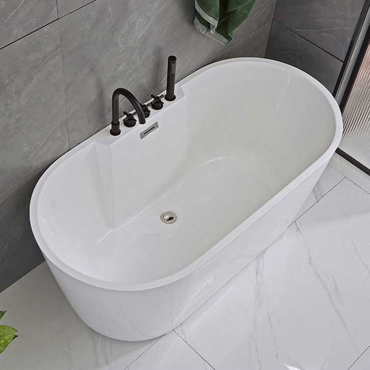 Soaking Antique Finish Bath Stand Alone Modern Oval Bath Tub Clearhalo 'Bathroom Remodel & Bathroom Fixtures' 'Bathtubs' 'Home Improvement' 'home_improvement' 'home_improvement_bathtubs' 'Showers & Bathtubs' 1200x1200_9b8480e7-2b70-4eb2-8c88-1b58b77d854e