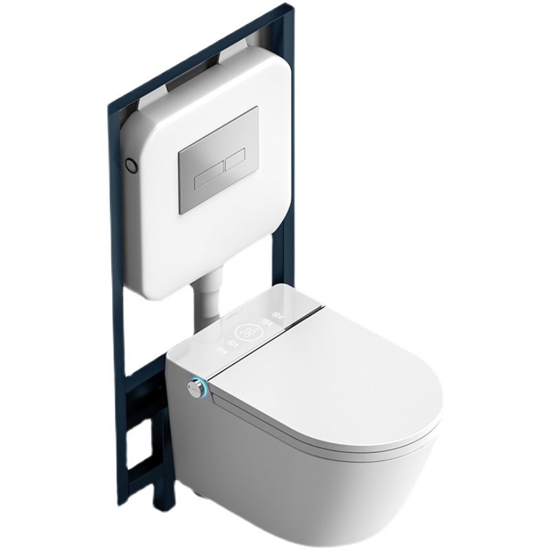 Contemporary Elongated White Heated Seat Dryer Wall Mounted Bidet Clearhalo 'Bathroom Remodel & Bathroom Fixtures' 'Bidets' 'Home Improvement' 'home_improvement' 'home_improvement_bidets' 'Toilets & Bidets' 1200x1200_9b90be00-afcd-4544-891c-bfbd82f711c1