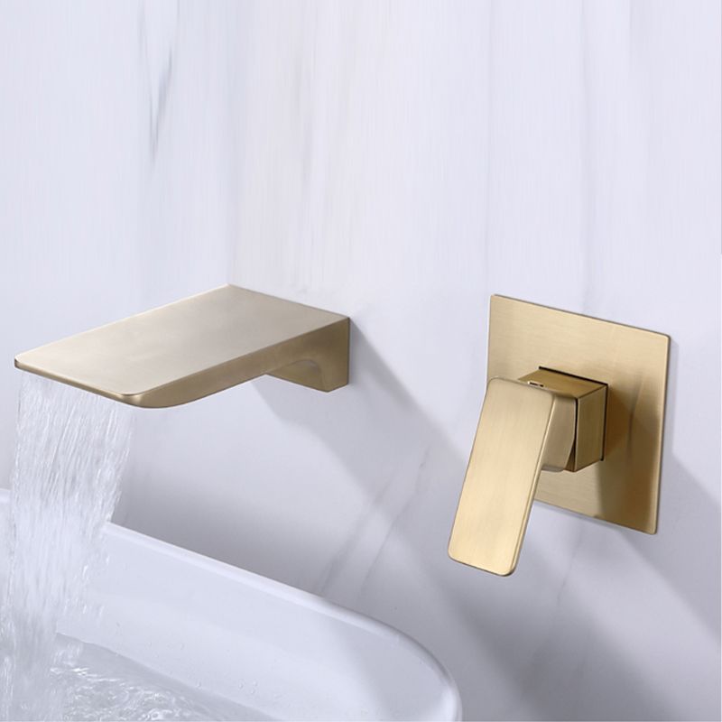 Contemporary Wall Mounted Metal Tub Filler One Handles Waterfall Tub Faucet Trim Clearhalo 'Bathroom Remodel & Bathroom Fixtures' 'Bathtub Faucets' 'bathtub_faucets' 'Home Improvement' 'home_improvement' 'home_improvement_bathtub_faucets' 1200x1200_9b97dbda-e729-424f-af39-c11232f8c794