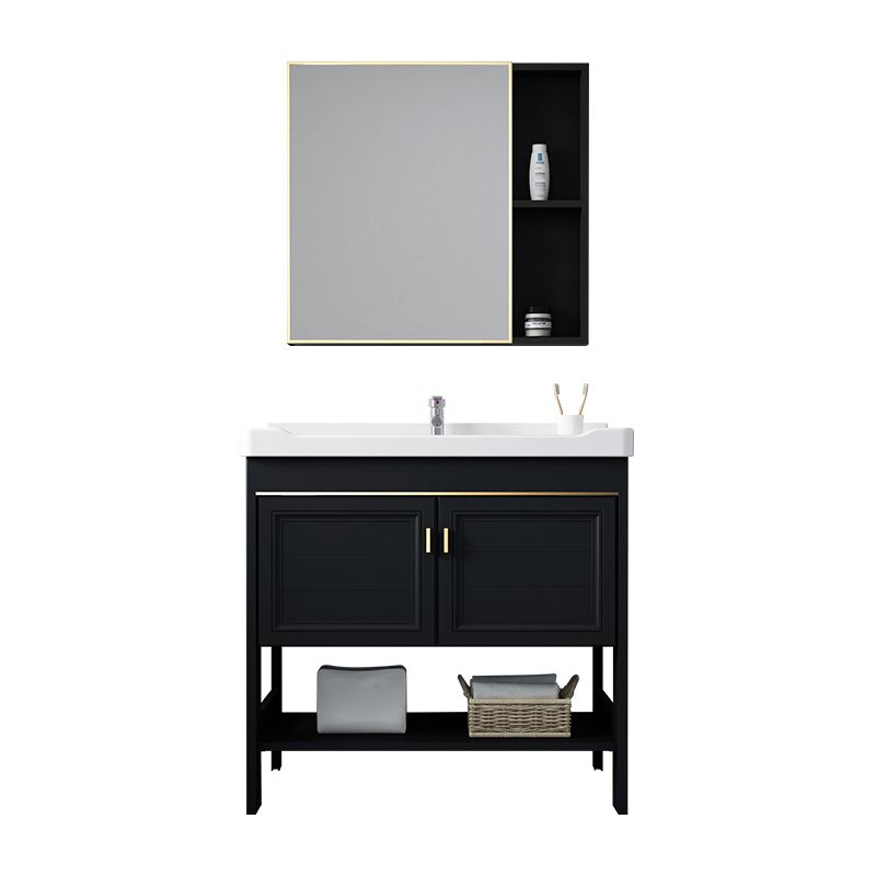 Shelving Included Bath Vanity Set Mirror Freestanding Vanity Set with Single Sink Clearhalo 'Bathroom Remodel & Bathroom Fixtures' 'Bathroom Vanities' 'bathroom_vanities' 'Home Improvement' 'home_improvement' 'home_improvement_bathroom_vanities' 1200x1200_9b9888b4-f015-4396-8be6-fa982992cff3