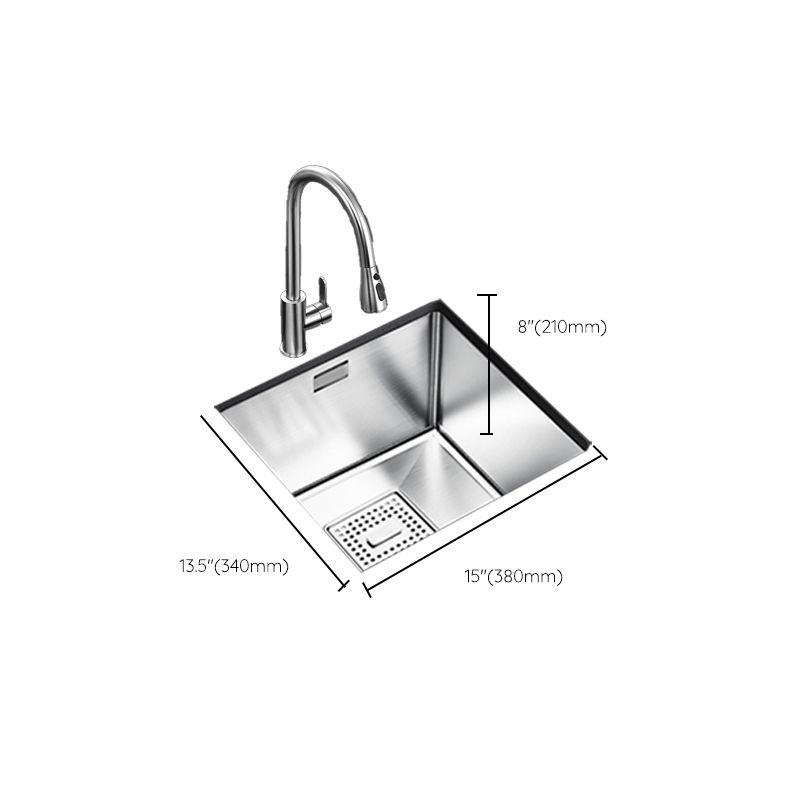 Rectangle Single Bowl Kitchen Sink Stainless Steel Sink with Drain Strainer Kit Clearhalo 'Home Improvement' 'home_improvement' 'home_improvement_kitchen_sinks' 'Kitchen Remodel & Kitchen Fixtures' 'Kitchen Sinks & Faucet Components' 'Kitchen Sinks' 'kitchen_sinks' 1200x1200_9b99009c-1207-43c4-9981-d7d165ab09af