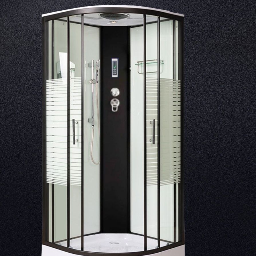 Round Shower Stall Double Sliding Door Tempered Glass Shower Enclosure Clearhalo 'Bathroom Remodel & Bathroom Fixtures' 'Home Improvement' 'home_improvement' 'home_improvement_shower_stalls_enclosures' 'Shower Stalls & Enclosures' 'shower_stalls_enclosures' 'Showers & Bathtubs' 1200x1200_9ba83c33-3856-42a8-8714-5f1d550597b7
