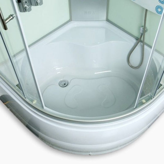 Curved Sliding Shower Enclosure Framed Tempered Glass Shower Enclosure Clearhalo 'Bathroom Remodel & Bathroom Fixtures' 'Home Improvement' 'home_improvement' 'home_improvement_shower_stalls_enclosures' 'Shower Stalls & Enclosures' 'shower_stalls_enclosures' 'Showers & Bathtubs' 1200x1200_9bacbea0-1a72-422f-9015-52c82c75e5c1