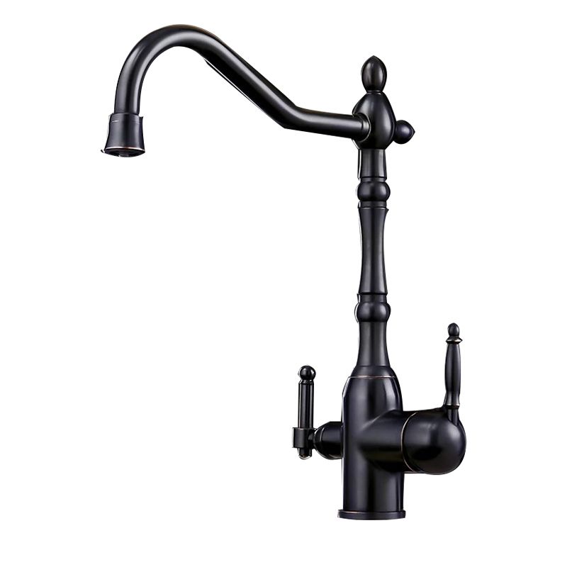 Traditional Bridge Kitchen Faucet 2-Handle Bridge Kitchen Faucet in Gold Clearhalo 'Home Improvement' 'home_improvement' 'home_improvement_kitchen_faucets' 'Kitchen Faucets' 'Kitchen Remodel & Kitchen Fixtures' 'Kitchen Sinks & Faucet Components' 'kitchen_faucets' 1200x1200_9c1f8966-3583-4006-8a87-0326cc171df6
