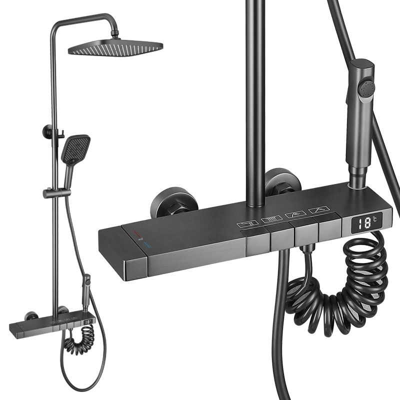 Modern Shower Trim Brass Adjustable Shower Head Wall Mounted Shower Head Combo Clearhalo 'Bathroom Remodel & Bathroom Fixtures' 'Home Improvement' 'home_improvement' 'home_improvement_shower_faucets' 'Shower Faucets & Systems' 'shower_faucets' 'Showers & Bathtubs Plumbing' 'Showers & Bathtubs' 1200x1200_9c224045-3e91-4961-a86b-5c37c3bd755b