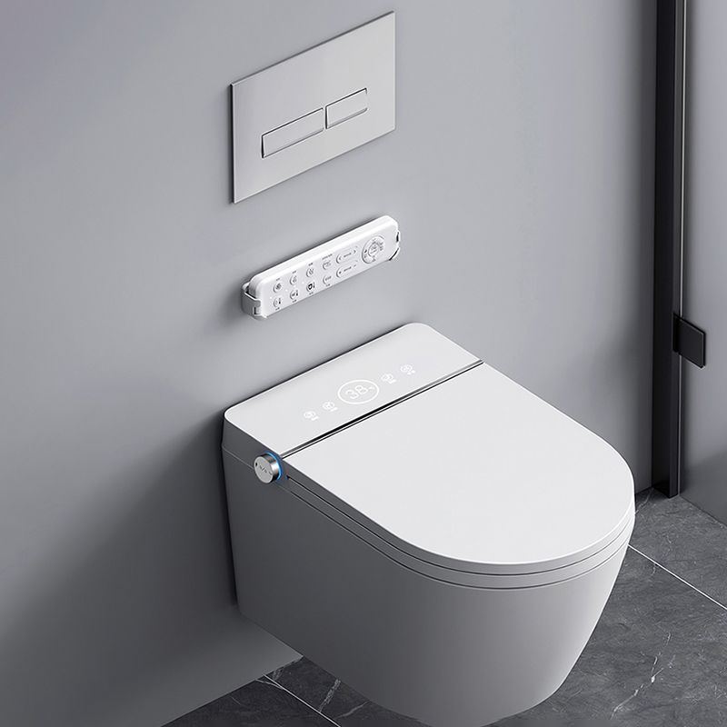 Contemporary Smart Toilet Antimicrobial Foot Sensor Elongated Wall Hung Toilet Set Clearhalo 'Bathroom Remodel & Bathroom Fixtures' 'Bidets' 'Home Improvement' 'home_improvement' 'home_improvement_bidets' 'Toilets & Bidets' 1200x1200_9c23bdce-f6c7-489d-a40f-8f1d8fe774a3