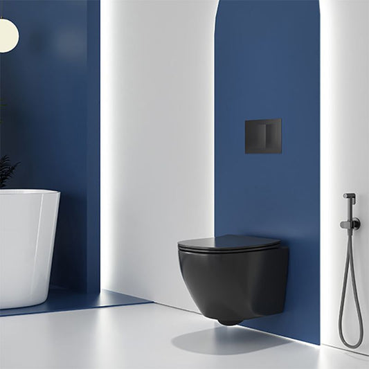 Contemporary Wall Hung Toilet Bowl Polished Finish Toilet with Glazed Surface Clearhalo 'Bathroom Remodel & Bathroom Fixtures' 'Home Improvement' 'home_improvement' 'home_improvement_toilets' 'Toilets & Bidets' 'Toilets' 1200x1200_9c44a635-8a8d-46d1-98c5-0c2d953c0c4a