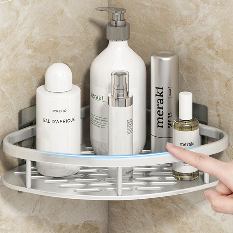 Silver/Black Bath Hardware Set Modern 1/2/3 - Piece Bath Shelf Clearhalo 'Bathroom Hardware Sets' 'Bathroom Hardware' 'Bathroom Remodel & Bathroom Fixtures' 'bathroom_hardware_sets' 'Home Improvement' 'home_improvement' 'home_improvement_bathroom_hardware_sets' 1200x1200_9c4fe0de-c404-4ab8-bcac-54d8ca035c9d