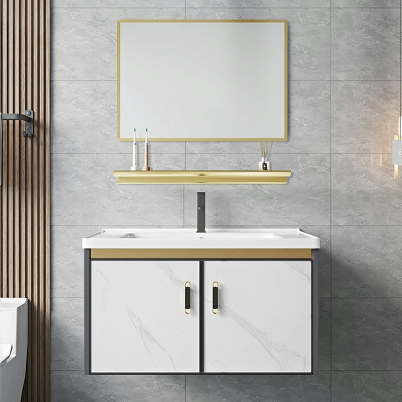 Modern Wall Mount Sink Vanity with Faucet Sink Doors for Bathroom Clearhalo 'Bathroom Remodel & Bathroom Fixtures' 'Bathroom Vanities' 'bathroom_vanities' 'Home Improvement' 'home_improvement' 'home_improvement_bathroom_vanities' 1200x1200_9c7526d3-23e3-4802-8d8b-05ed9c8b8544