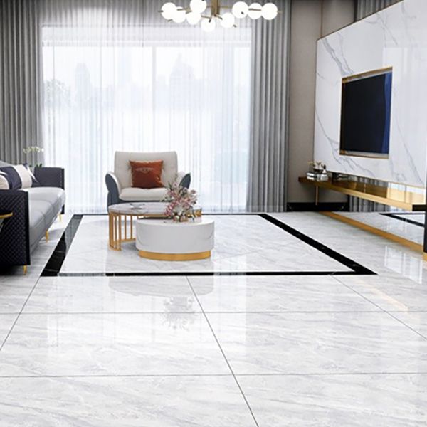 Wall & Floor Tile Marble Print Living Room Porcelain Square Indoor Floor Tile Clearhalo 'Floor Tiles & Wall Tiles' 'floor_tiles_wall_tiles' 'Flooring 'Home Improvement' 'home_improvement' 'home_improvement_floor_tiles_wall_tiles' Walls and Ceiling' 1200x1200_9c81ed59-954e-45ee-b220-d0afb48f8e5b