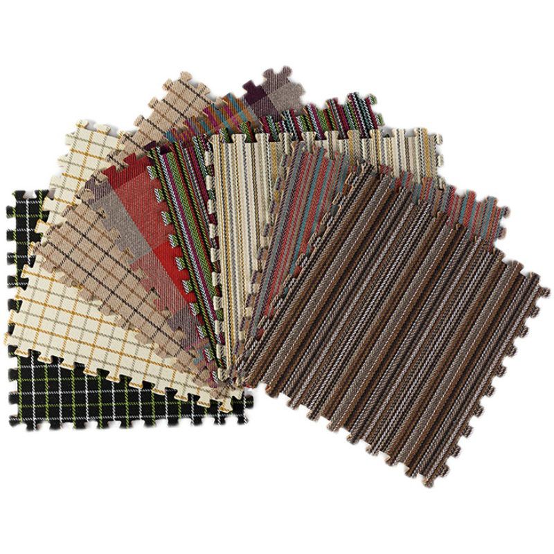 Carpet Tile Non-Skid Fade Resistant Striped Interlocking Carpet Tiles Dining Room Clearhalo 'Carpet Tiles & Carpet Squares' 'carpet_tiles_carpet_squares' 'Flooring 'Home Improvement' 'home_improvement' 'home_improvement_carpet_tiles_carpet_squares' Walls and Ceiling' 1200x1200_9c924fc1-bc0b-46d0-a61b-02a83026675c