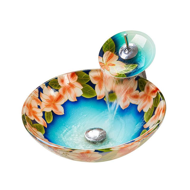 Tempered Glass Bathroom Sink Contemporary Trough Bathroom Sink with Round Shape Clearhalo 'Bathroom Remodel & Bathroom Fixtures' 'Bathroom Sinks & Faucet Components' 'Bathroom Sinks' 'bathroom_sink' 'Home Improvement' 'home_improvement' 'home_improvement_bathroom_sink' 1200x1200_9cab9de6-da44-4ed5-b6e5-da7ef65c55ac