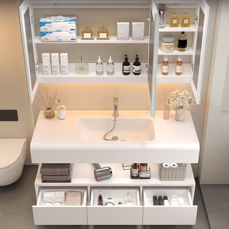 Mirror Included Wall Mount Sink Vanity with Faucet Sink for Bathroom Clearhalo 'Bathroom Remodel & Bathroom Fixtures' 'Bathroom Vanities' 'bathroom_vanities' 'Home Improvement' 'home_improvement' 'home_improvement_bathroom_vanities' 1200x1200_9cabb93f-9745-4cf1-9774-a922239f5b89