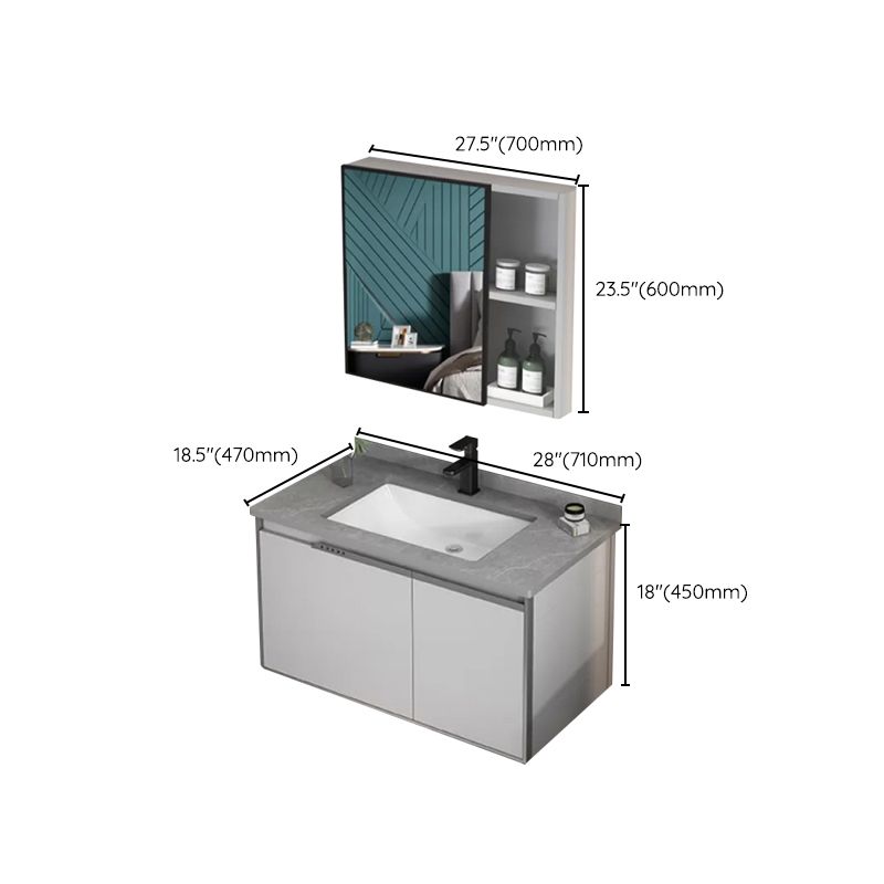 Modern Bathroom Sink Vanity Wall Mount Bathroom Vanity Set with Mirror Clearhalo 'Bathroom Remodel & Bathroom Fixtures' 'Bathroom Vanities' 'bathroom_vanities' 'Home Improvement' 'home_improvement' 'home_improvement_bathroom_vanities' 1200x1200_9cad5046-8716-49e4-b2d0-53bd68763402