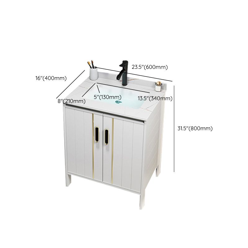 Metal Sink Vanity Freestanding Bathroom Sink Vanity with Single Sink Clearhalo 'Bathroom Remodel & Bathroom Fixtures' 'Bathroom Vanities' 'bathroom_vanities' 'Home Improvement' 'home_improvement' 'home_improvement_bathroom_vanities' 1200x1200_9cad6087-653f-45ea-bf1f-2ed5b683b465