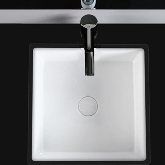 Modern Bathroom Sink Square Ceramic 1-Hole Overflow Sink with Faucet Clearhalo 'Bathroom Remodel & Bathroom Fixtures' 'Bathroom Sinks & Faucet Components' 'Bathroom Sinks' 'bathroom_sink' 'Home Improvement' 'home_improvement' 'home_improvement_bathroom_sink' 1200x1200_9cc51be7-3ab7-42cf-b517-e9829710b225