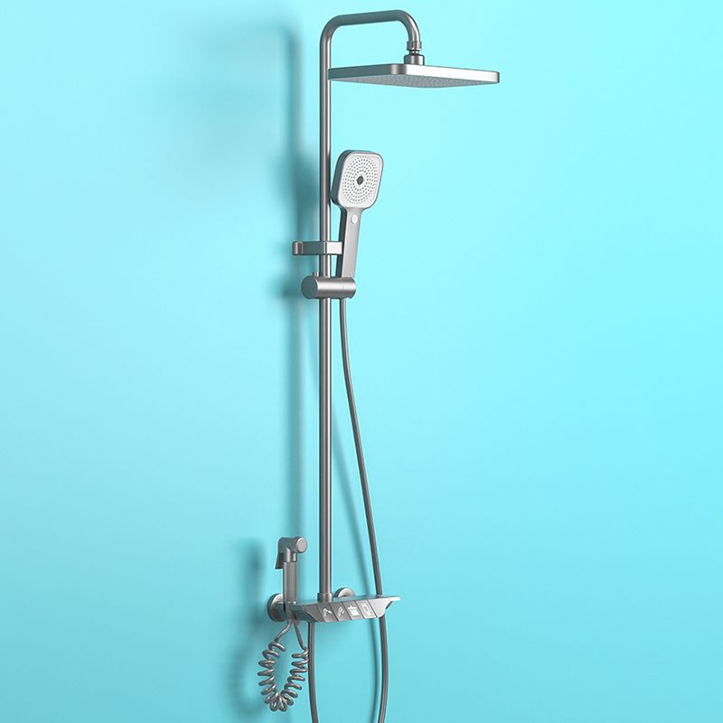 Modern Shower System Wall Mounted Spot Resist Rectangle Shower System with Hand Shower Clearhalo 'Bathroom Remodel & Bathroom Fixtures' 'Home Improvement' 'home_improvement' 'home_improvement_shower_faucets' 'Shower Faucets & Systems' 'shower_faucets' 'Showers & Bathtubs Plumbing' 'Showers & Bathtubs' 1200x1200_9cc51d75-8cf8-49e7-88a5-ccc92e8e5ca2
