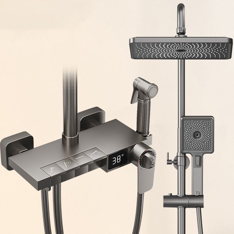 Modern Style Shower System Copper Spot Resist Wall Mounted Shower System Clearhalo 'Bathroom Remodel & Bathroom Fixtures' 'Home Improvement' 'home_improvement' 'home_improvement_shower_faucets' 'Shower Faucets & Systems' 'shower_faucets' 'Showers & Bathtubs Plumbing' 'Showers & Bathtubs' 1200x1200_9cd01adb-a548-4533-892f-1f71cbef43f6