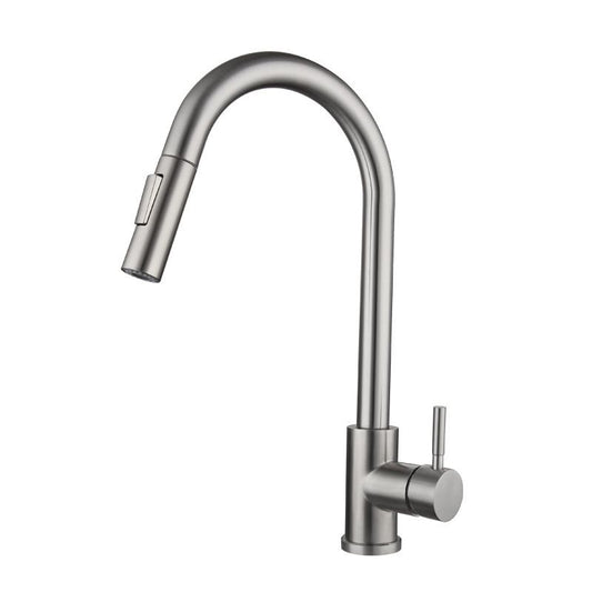 Traditional Pull down Kitchen Faucet Single Handle Faucet with Pull out Sprayer Clearhalo 'Home Improvement' 'home_improvement' 'home_improvement_kitchen_faucets' 'Kitchen Faucets' 'Kitchen Remodel & Kitchen Fixtures' 'Kitchen Sinks & Faucet Components' 'kitchen_faucets' 1200x1200_9cd43bb1-5eb6-413d-988e-3eeabb3de590
