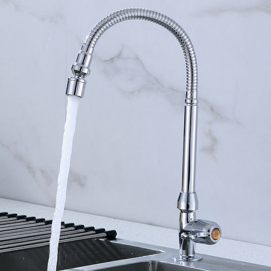 1-Hole Kitchen Faucet Single Handle Kitchen Sink Faucet with Swivel ...