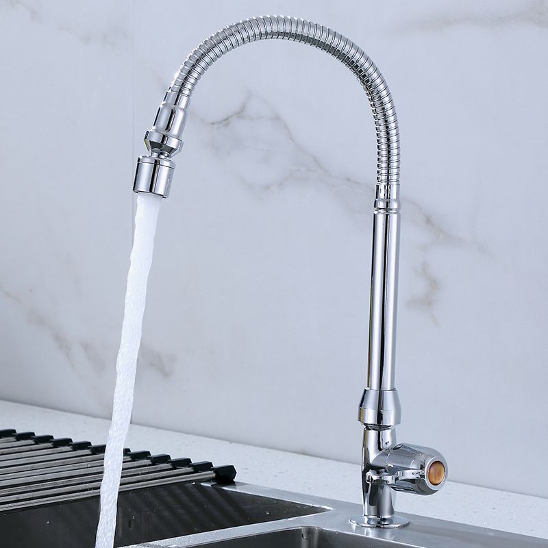 1-Hole Kitchen Faucet Single Handle Kitchen Sink Faucet with Swivel Spout Clearhalo 'Home Improvement' 'home_improvement' 'home_improvement_kitchen_faucets' 'Kitchen Faucets' 'Kitchen Remodel & Kitchen Fixtures' 'Kitchen Sinks & Faucet Components' 'kitchen_faucets' 1200x1200_9cd8b8b7-cb97-4d38-bb62-683aee1b9572