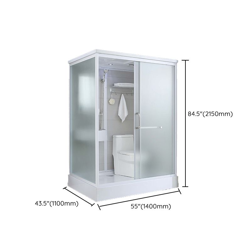 Single Sliding Rectangle Shower Kit Tempered Framed Shower Stall Clearhalo 'Bathroom Remodel & Bathroom Fixtures' 'Home Improvement' 'home_improvement' 'home_improvement_shower_stalls_enclosures' 'Shower Stalls & Enclosures' 'shower_stalls_enclosures' 'Showers & Bathtubs' 1200x1200_9ce5bfa7-d64e-4280-9e6a-2bf2e8295b93