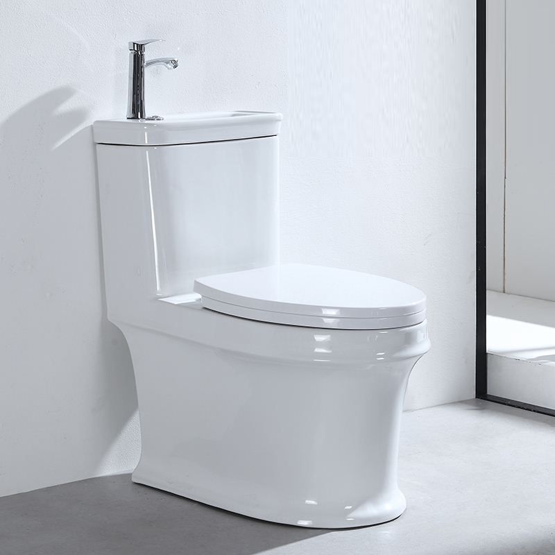 Contemporary One Piece Flush Toilet Floor Mounted Golden Urine Toilet for  Washroom - Clearhalo