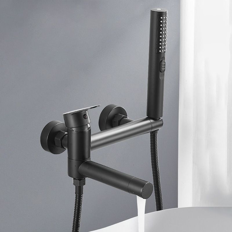 Modern Tub Spout Trim One Handle Wall Mount Tub Faucet with Handshower Clearhalo 'Bathroom Remodel & Bathroom Fixtures' 'Bathtub Faucets' 'bathtub_faucets' 'Home Improvement' 'home_improvement' 'home_improvement_bathtub_faucets' 1200x1200_9d10fd95-a2c6-449b-95fb-2f303d49eb91