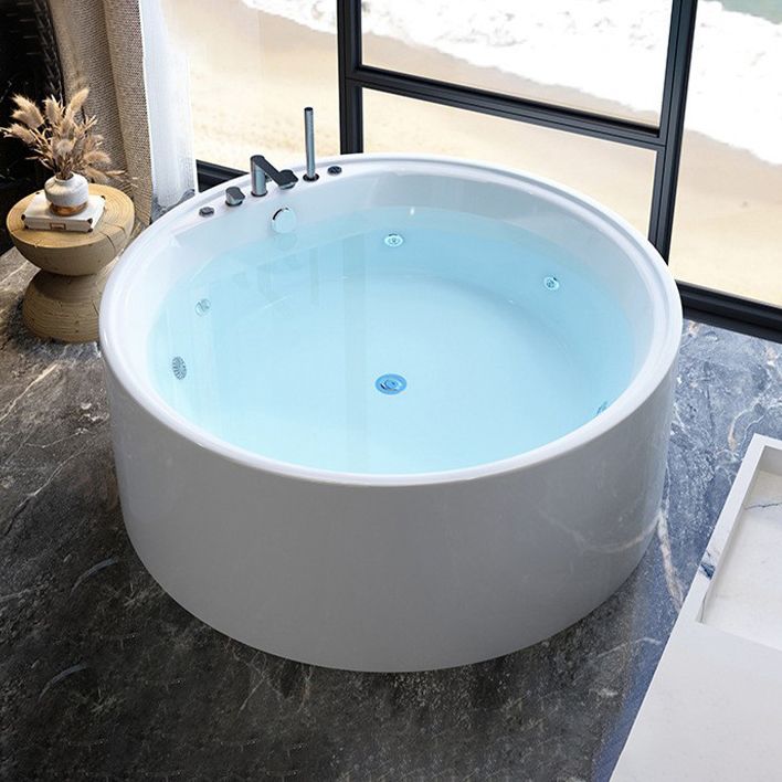Acrylic Round Bath Tub Whirlpool Freestanding Bathtub with Tub Filler and Trim Kit Clearhalo 'Bathroom Remodel & Bathroom Fixtures' 'Bathtubs' 'Home Improvement' 'home_improvement' 'home_improvement_bathtubs' 'Showers & Bathtubs' 1200x1200_9d1e065c-541e-4d3f-8fc0-1735c76a1690