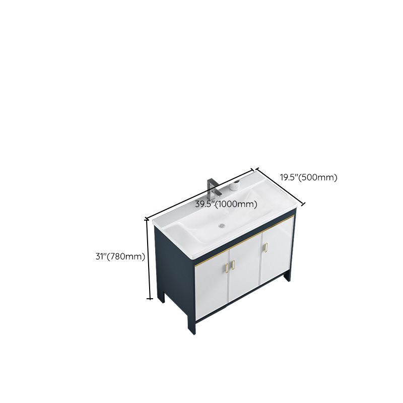 Glam Bathroom Vanity Single Ceramic Top Rectangular Bath Vanity Clearhalo 'Bathroom Remodel & Bathroom Fixtures' 'Bathroom Vanities' 'bathroom_vanities' 'Home Improvement' 'home_improvement' 'home_improvement_bathroom_vanities' 1200x1200_9d25444d-2f70-42d9-b1a1-8c42c5a9d126